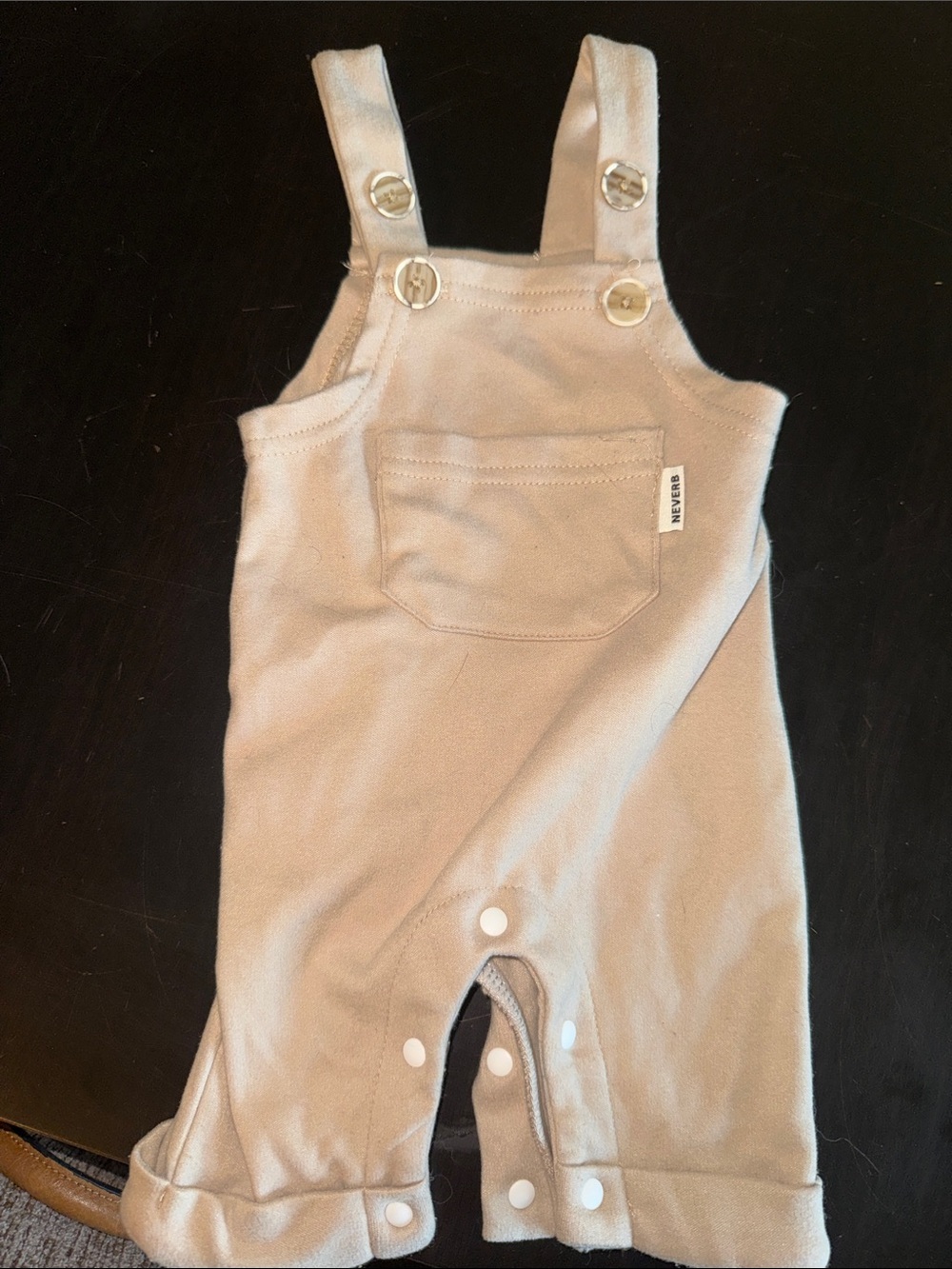 nununu Beige Baby Overalls with Front Pocket